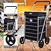 Hoppa Lightweight 4-Wheel Premium 2024 Model Folding Shopping Trolley Extra Large 75.6L Capacity Shopping Trolley Bag, 95cm, 4.8kg, Push/Pull (Black)
