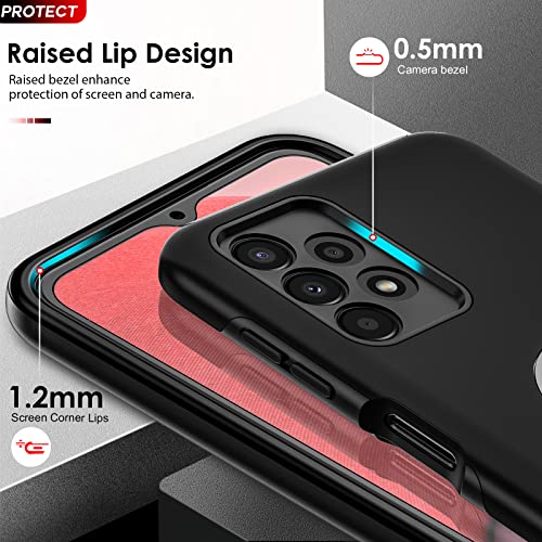 LeYi for Samsung Galaxy A13 4G Case: and 2 Tempered Glass Screen Protector, with 360 Ring Holder Stand Magnetic Shockproof Heavy Duty Protective Phone Cover for A 13 Black - Image 3