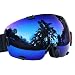 Ski Goggles for Men and Women OTG Anti-Fog Snowboard Skate Snowmobile Windproof Goggle with UV400 Protection Adjustable Strap (Blue)