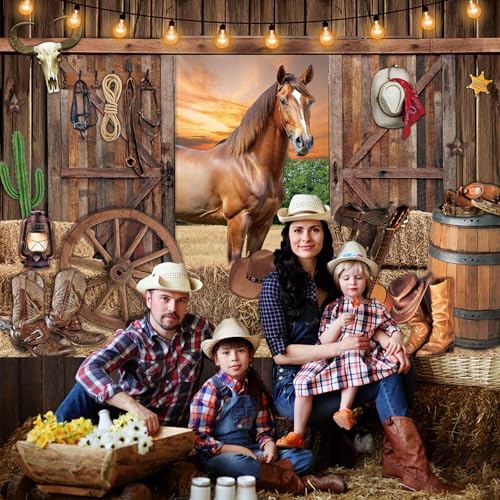 Fondo fotográfico vaquero rústico 7x5FT miniatura 4