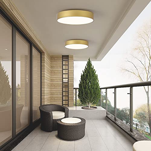 Industrial 3-Light Flush Mount Ceiling Light Fixture, Modern Farmhouse Lighting Matte Gold, Rustic Close To Ceiling Lamp For Kitchen Bedroom Living Room Bathroom Hallway Entryway #TOP6
