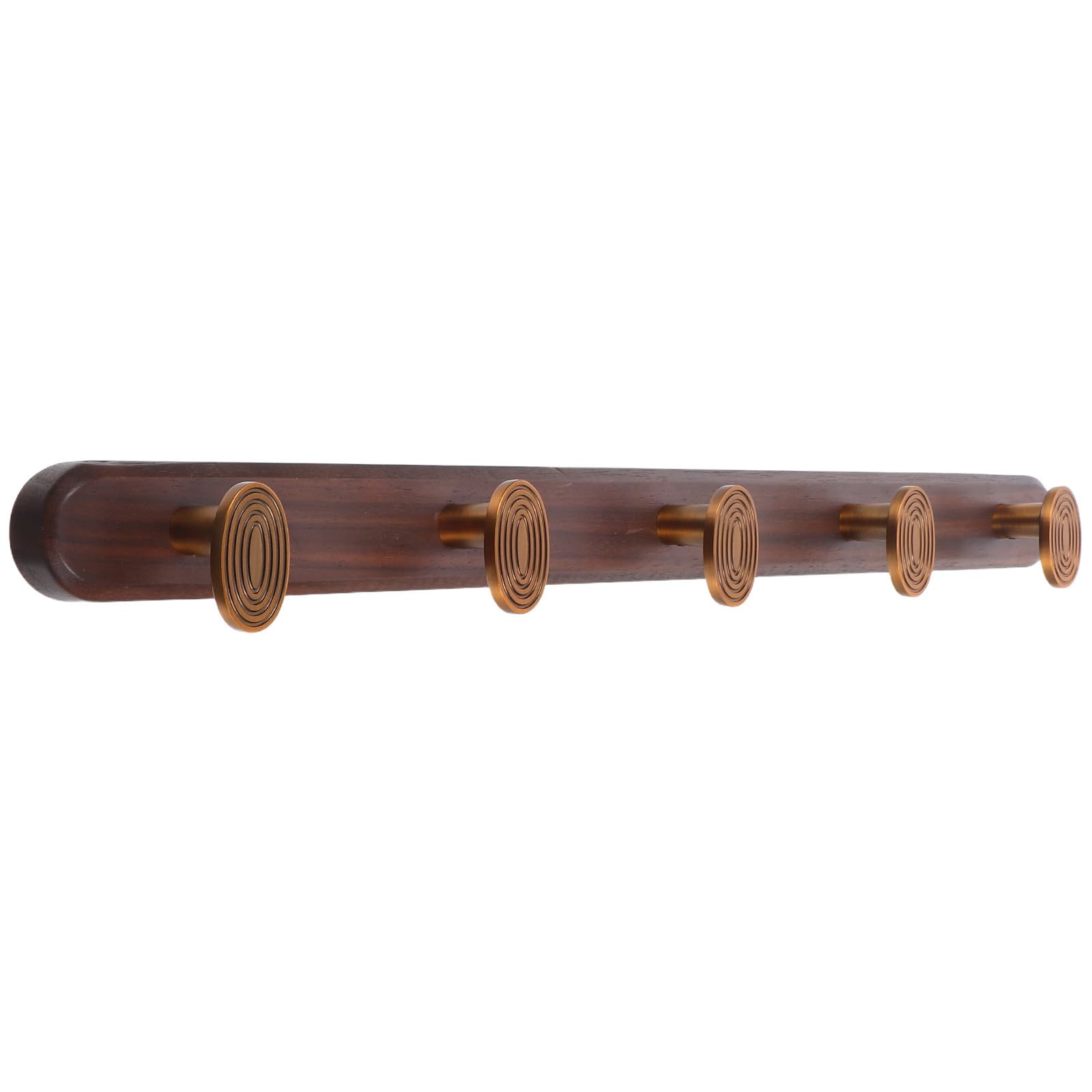 Perchero de pared vintage de madera noble con herrajes de zinc