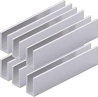 Aluminum Fixed Panel Shower Door U Channel for 3/8" Thick Glass 95 in Length (6, Brush Finish)