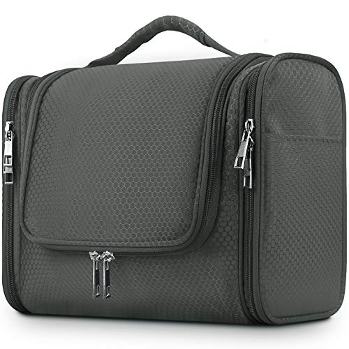 Toiletry Bag for Men,Mossio Compact Unisex Shaving Bag Travel Organizer Value Gift Set Dark Grey