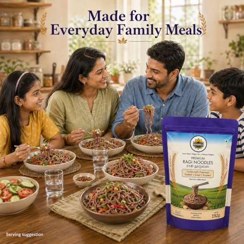 Image of Nutrispella Ragi Millet Noodles | Millet Based Traditionally Prepared Pasta | No Added Preservatives | Finger Millet Noodles for Stir Fry And Soup Dishes | 192 g