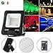 Produktbild UISEBRT 50W RGB LED Strahler mit Fernbedienung Außen - LED Flutlicht Sicherheitsleuchte Außenwandleuchte, Wasserdicht IP66 für Garage, Garten, Hotel, Sportplatz, Patio (50W RGB)