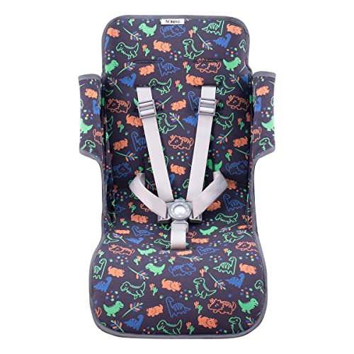 JYOKO KIDS Colchoneta para silla de paseo Compatible con Maclaren Quest, Techno, Triumph, XT, 100% Algodón (Happy Dino)
