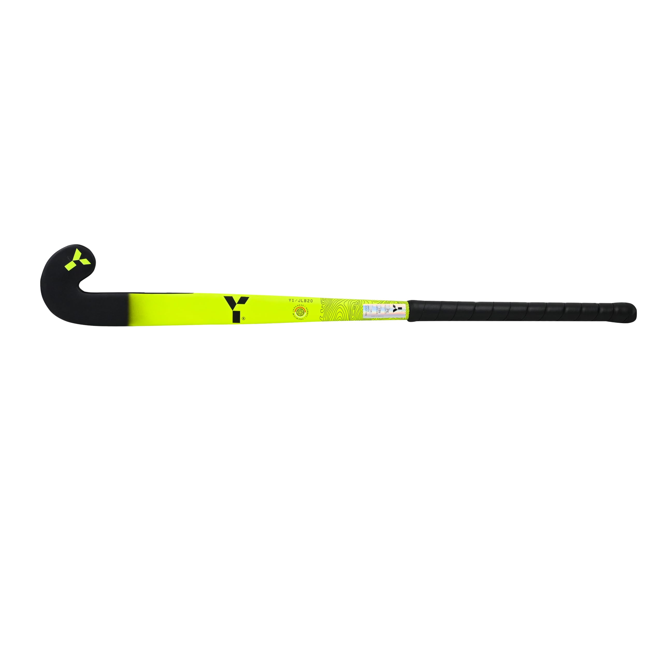 Y 1 palo de hockey, JLB, palo de hockey junior, 20% carbono, 80% fibra de vidrio, forma de arco bajo, palo de hockey junior, palo de hockey para niños, palo de hockey para niñas