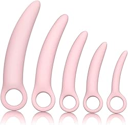 SXOVO Dilatadores, 5 Piezas de Plugs Anales de Silicona, Dilatador Anal y Vaginal, Masaje Punto-G, Prostata Estimulación, Entrenamiento del Esfínter, Juguetes Sexuales para Hombres y Mujeres (Rosa)