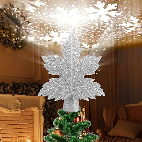 Weihnachtsbaum Spitze mit Schneeflocken LED Projektor Cover