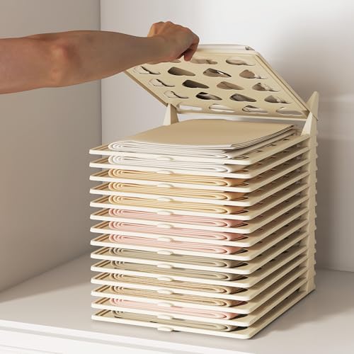 Tcatec 衣類 シャツ収納 20枚セット 折たたみボード 服のフォルダ 便利 折り畳み板 積み重ね 省スペース 整理 洋服収納 衣類収納ボード プラスチック製 お片付け 使いやすい Tシャツ Yシャツ セーター ポロシャツ