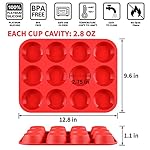 CAKETIME 12 Cups Silicone Muffin Pan - Nonstick Cupcake Pan 1 Pack Regular Size Silicone Mold for Baking - Image 5