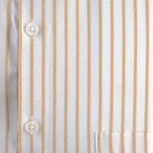 Image of 7-DAYS Men's Premium Striped Formal Shirt - Cotton Rich, Regular Fit, Full Sleeve, with Pocket, Wrinkle Resistant - Stylish Office & Everyday Wear.