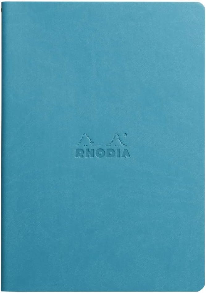 RHODIA 116407C, Turquoise Textile Stitch Soft Notebook, A5, Lined, 64 pages, Ivory Clairefontaine Paper 90 g/m - Image 3