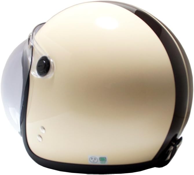 [ビーアンドビー] バイク用 ジェットヘルメット バブルシールド標準装備 SGマーク適合品 アイボリー/ブラウン フリーサイズ BB-004