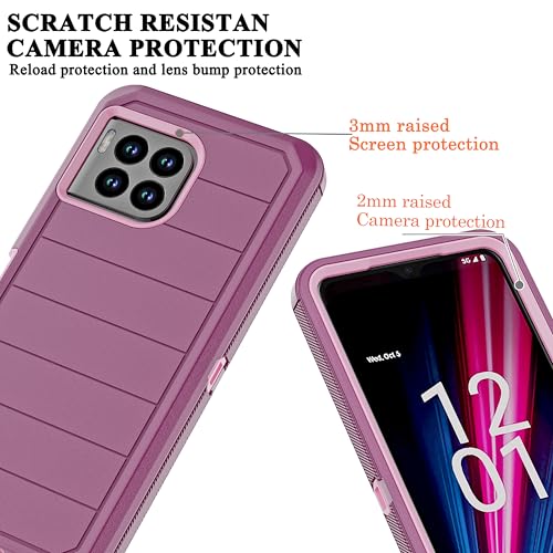 Coque Revvl 7 Pro antichoc robuste à 3 couches bordeaux - 4