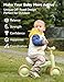 Babelio Updated Baby Balance Bike for 1 Year Old Boys Girls, 10-36 Month Toddler Balance Bike, 4-Wheel Off-Roader Design, Adjustable Seat & Handlebar - Green