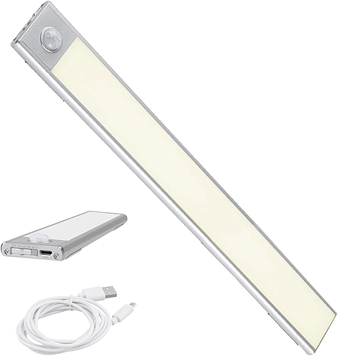 Luminária Luz Led Sensor Movimento Recarregavel Armário 60cm