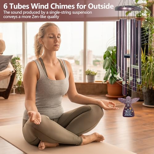 50th Birthday Gifts for Women - 32" Angel Aluminum Wind Chimes for Outside with Harmony Tone, Memorable 50th Birthday Gift for Mom, Unique Wind Chimes for Garden, Patios and Backyard Decor — view 5