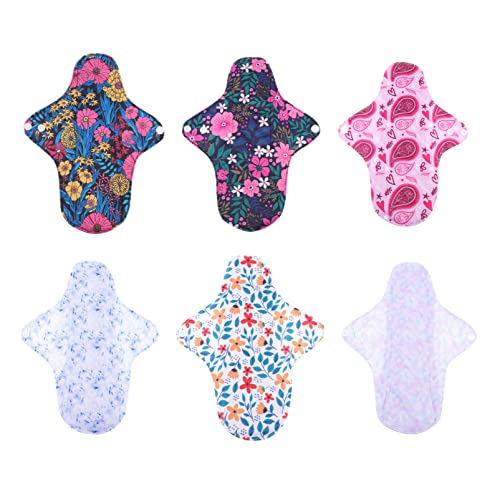 MAGICLULU 6piezas Compresas Femeninas De Toallas Menstruales Lavables y Transpirables Colores