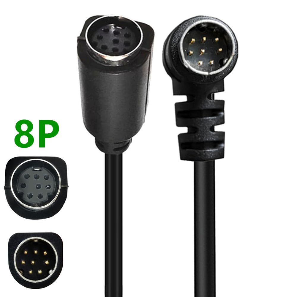 Seadream S-Video 8 Pin Mini DIN Angle Male to Female Extension Cable Mini Din 8 Pin 90 Degree Male to Female Extension Cable (1.64FT)