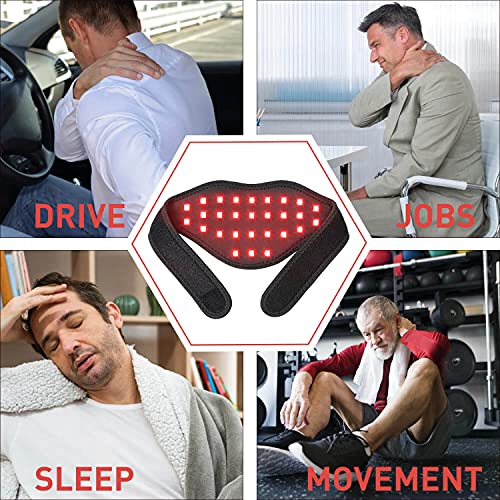 Dgyao Neck Pain Relief Belt Red Light & Infrared Light Therapy Wrap Flexible Wearable Wrap Deep Therapy Pad With Auto Off Timer #TOP6