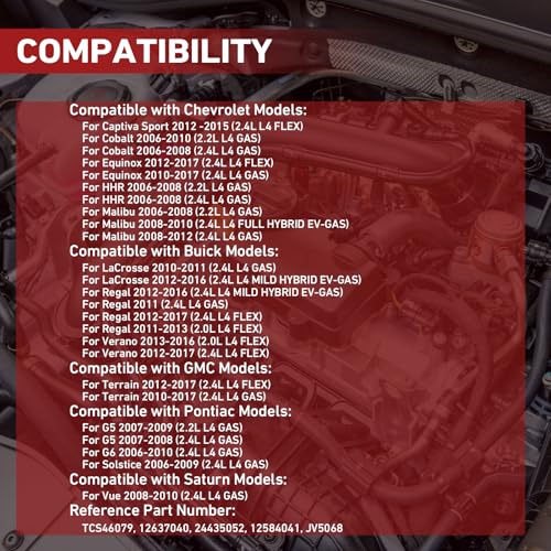 Image of Timing Cover Gasket Set with Timing Chain Gasket Compatible with Chevy Cobalt Equinox HHR Malibu GMC Terrain Buick Regal 2006-2017 2.0L 2.2L 2.4L Replaces OE TCS46079 24435052 12637040