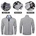 Msmsse Men's Knitted Plaid Cardigan Sweater Causal Thick Full Zip Sweaters Coat Light Grey L