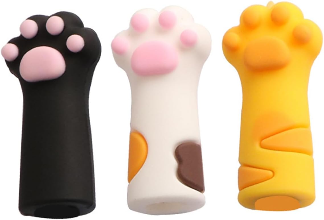 Cat Paw Nipper Cover 3Pcs Silicone Protective Sleeve for Scissors