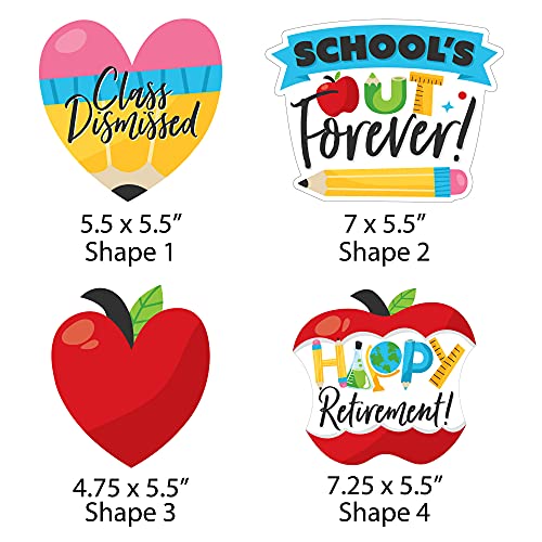 Big Dot Of Happiness Teacher Retirement - Pencil Apple Decorations Diy Happy Retirement Party Essentials - Set Of 20 #TOP4