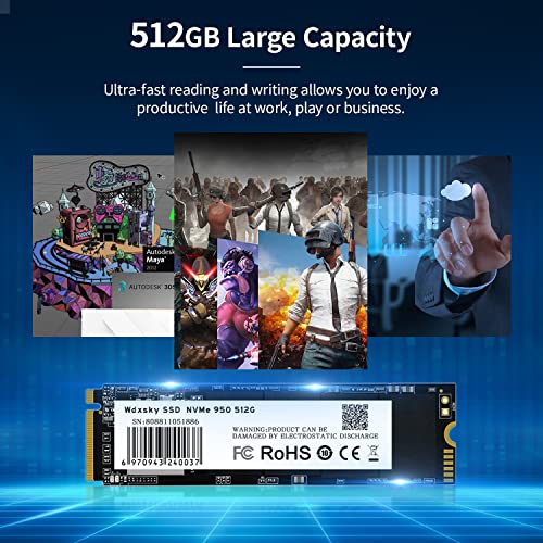 Image of SSD Internal Solid State Drive, 512GB M.2 NVMe SSD, 2500Mbps MAX Read Speed / 1600Mbps Max Write Speed, Internal Solid State Drive for Laptop, Desktop and Gaming PC(320TBW)