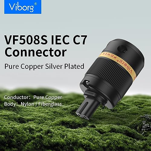 Conector IEC C7 Viborg VF508S de cobre puro plateado para audio High-End sin pérdidas 2
