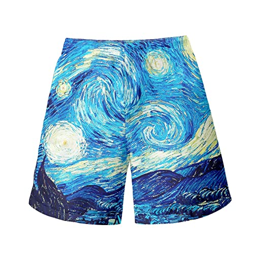 Men's 3D Print Casual Classic Drawstring Loose Fit Trunks Boardshort Shorts2
