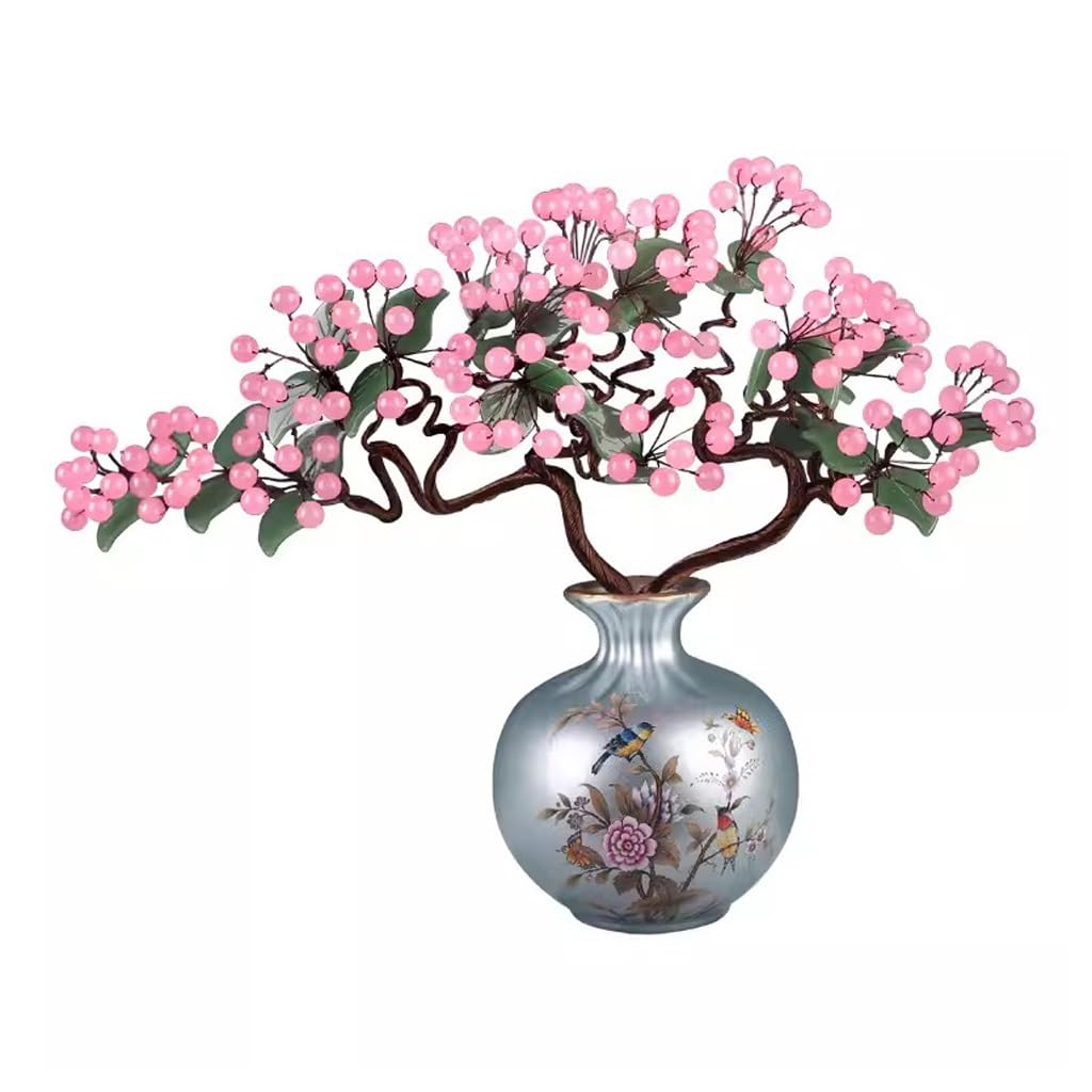 WDSOPK Artificial Plants Indoor Jade Bonsai Jade Living Room Ornament Home Modern Ornament Chinese Desktop Craft Jade Carving Ornament Plants Decor