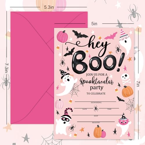 Tarjetas de invitación de Halloween con pegatinas para suministros de fiesta 2