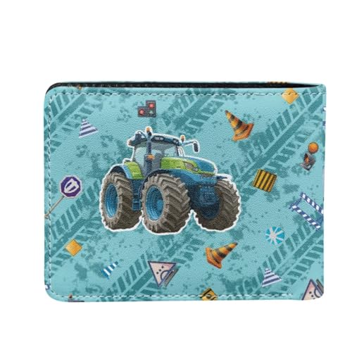 Image of Coldinair Tractor Kids Bifold Wallet for Boys Ages 5-7 /6-8 with Wallet Card,Child Cute Credit Card Holder Wallets With Coin Pocket Id Window for Kids, Boys,Teen,Blue