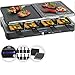 Raclettegrill für 8 Personen - Grillplatte - Tischgrill - Elektrogrill - 2 Grillplatten - Heißer Stein (Raclette, 8 Pfännchen, 1400 Watt, Antihaftbeschichtung)
