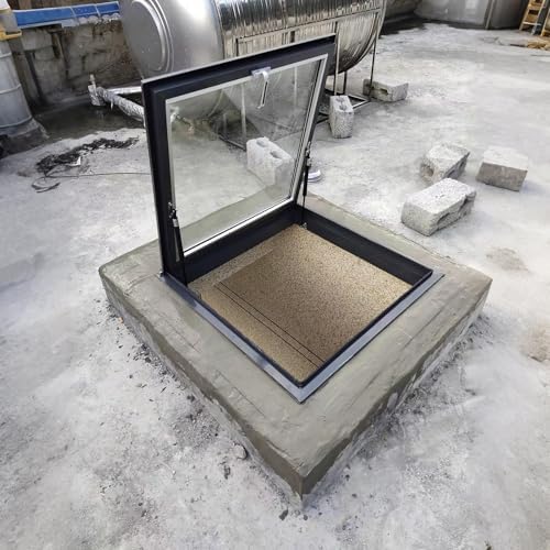 Skylight Window for Roof, Manual Venting Access Hatch, Flush Mount Security Door, Attic Lighting Well, Basement Viewing Window Cover (19.7x25.6in / 50x65cm)