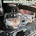 Double Walled Glass Coffee Mugs Set of 2, 8 oz Hand Blown Insulated mugs with Handle, Clear Coffee Mugs for Cappuccino, Latte, Espresso, Americano, Tea Bag, Beverage Glasses Heat Resistant Coffee Cups