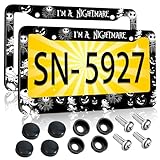 2PCS The Nightmare Before Christmas License Plate Frames -Jack Skellington License Plate Frame Cover Holder-Nightmare Before Christmas Car Accessories. (for Nightmare Spider webs)