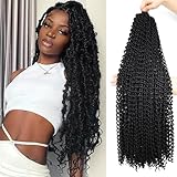 Passion Twist Hair 24 Inch, Water Wave Crochet Hair 6 Packs Passion Twist Crochet Hair for Black Women Water Wave Passion Twist Hair Extensions (1B)