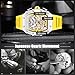 Imagen de RORIOS Relojes de Pulsera Tonneau para Hombres Reloj Moda Analógico Cuarzo Relojes Deportivo Correa de Silicona Reloj Luminoso Fecha Amarillo
