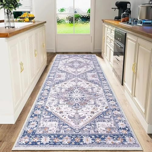 Alfombra larga vintage bohemia de 60x120 cm lavable para pasillo 2