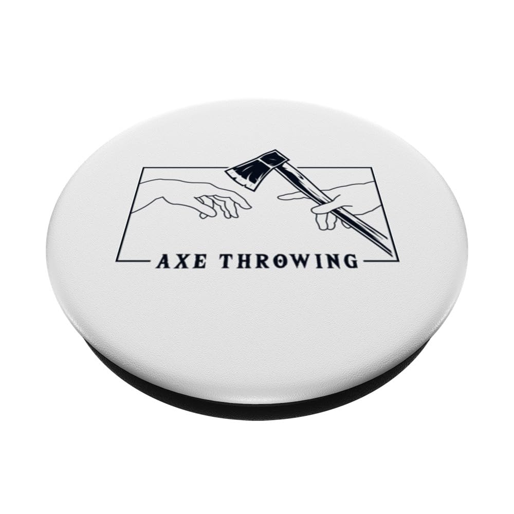 Michelangelo Creation of Adam Axe Throwing Game Axe Thrower PopSockets Swappable PopGrip, Black - Image 2