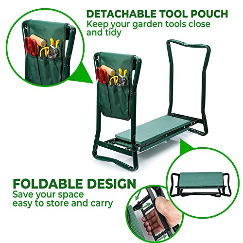 H&Gt Garden Kneeler And Seat, Foldable Garden Stool Heavy Duty Gardening Bench For Kneeling And Sitting To Prevent Knee & Back Pain, Great Gardening Gifts For Women, Grandparents, Seniors, Mom & Dad #TOP5