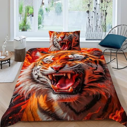 Housse de couette 135x200cm avec impression 3D animaux en microfibre ultra douce