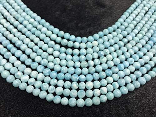 BEADS GEMSTONE Genuine Larimar Round 5mm size, AAAA Larimar Beads- Length 40cm- Code-HIGH-51388