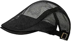 Boina masculina de malha respirável ajustável boina taxista dirigindo
