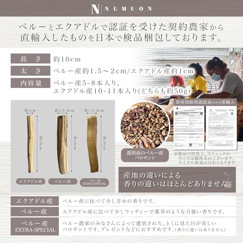 numuon パロサント 香木 お香 受け皿 浄化 パロサントスティック 50g (エクアドル産) PS-2404-301-657 の商品画像 3