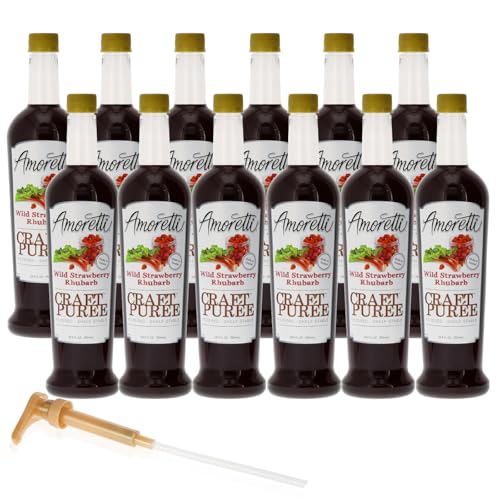 image for Amoretti - Wild Strawberry Rhubarb Craft Puree 9 lbs, Perfect for flav